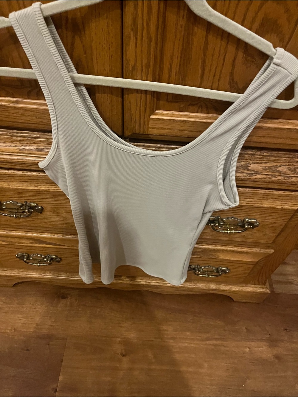 Whbm fore Ribbed Scoop Neck Tank Top - Light Beige